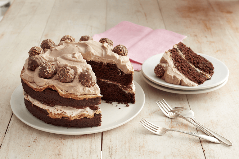 Chocolate-Hazelnut Meringue Layer Cake | Betty Crocker